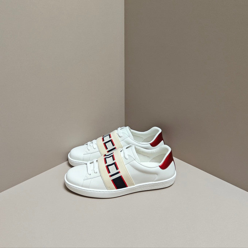 Gucci ACE Patent Leather Striped Low-Top Sneakers 0079