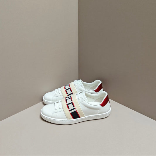 Gucci ACE Patent Leather Striped Low-Top Sneakers 0079