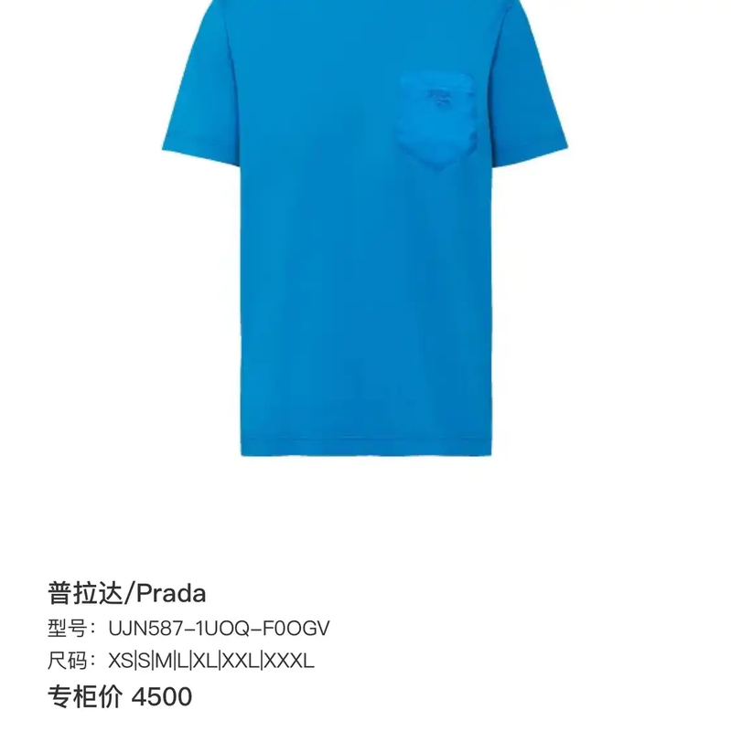 Prada Men's Logo T-Shirt in Blue