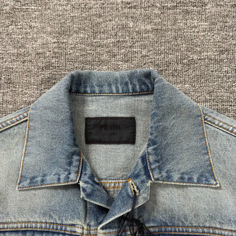 Prada Blue Cotton Men's Denim Jacket