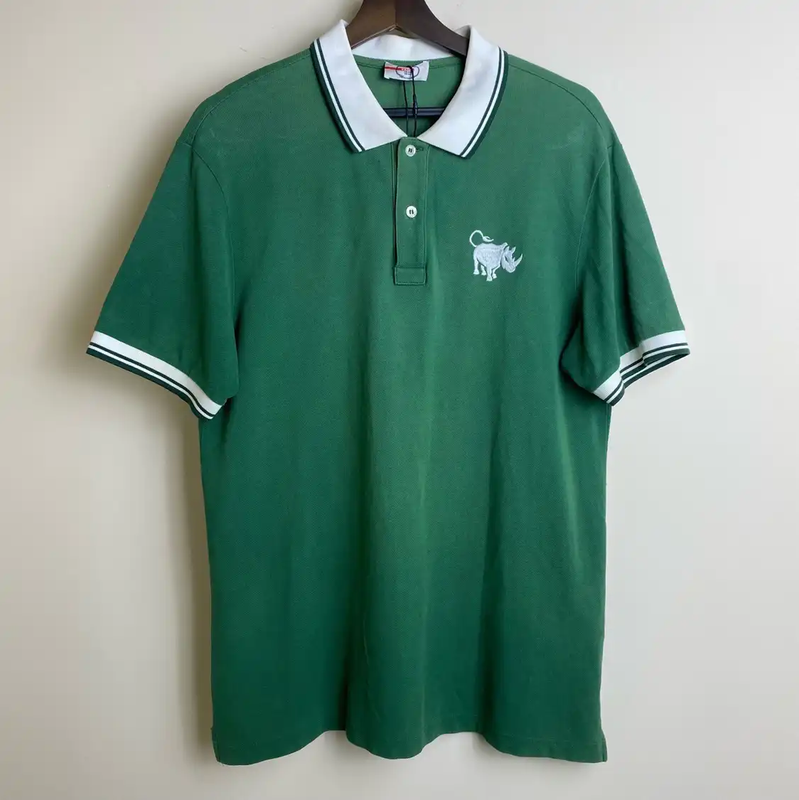 Prada Men's Summer Green Embroidered Polo