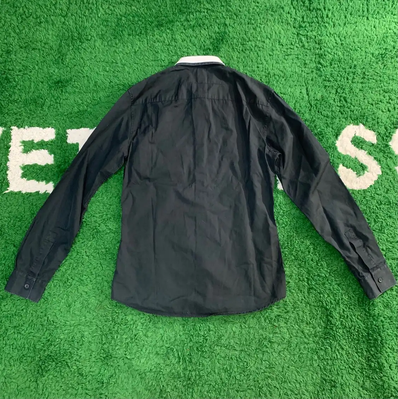 Givenchy Black Cotton Men’s Shirt with Star Collar 0089