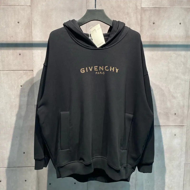 Givenchy Black Cotton Printed Hoodie 0089