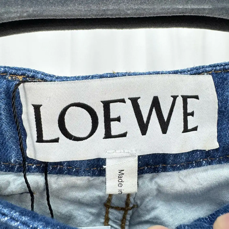 LOEWE Blue Denim Logo Casual Pants 0089