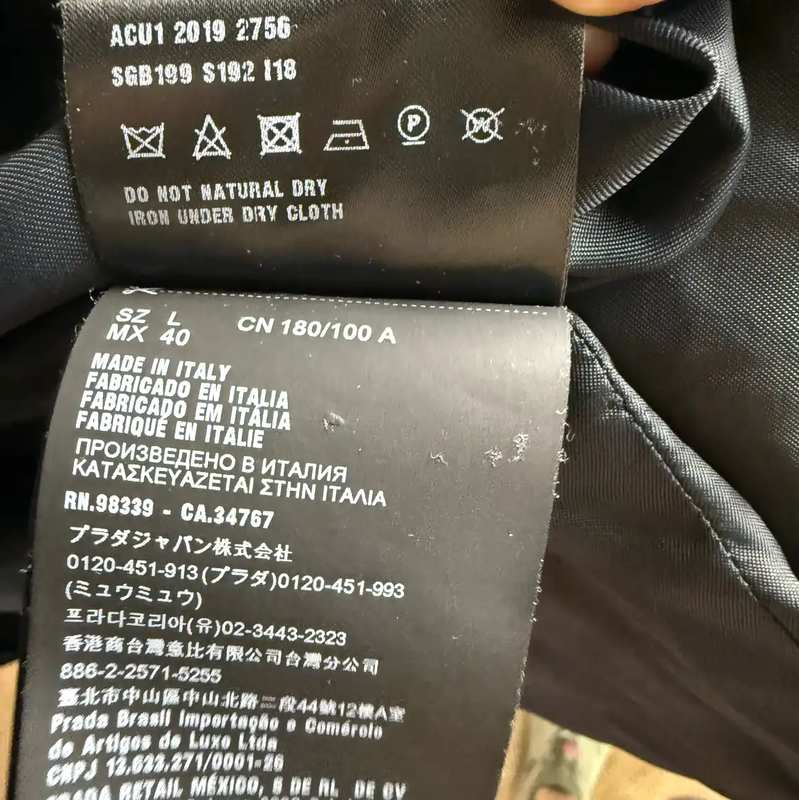 Prada Black Polyester Men's Outerwear Coat