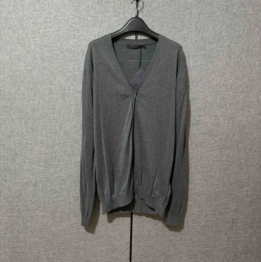 Prada Men's Grey Wool Cardigan