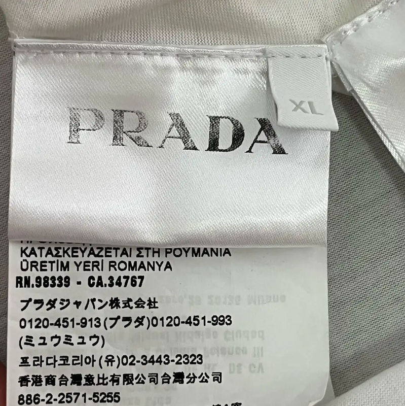 Prada White Cotton Men's T-Shirt