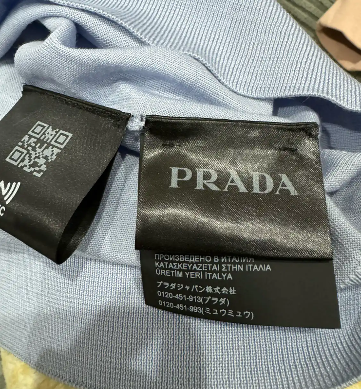 Prada Light Blue Wool Men's T-Shirt