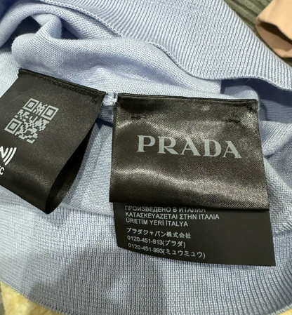 Prada Light Blue Wool Men's T-Shirt