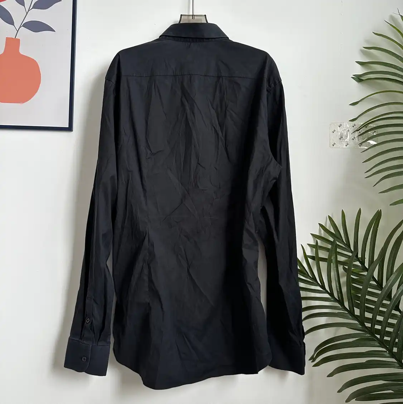 Prada Black Cotton Long Sleeve Shirt