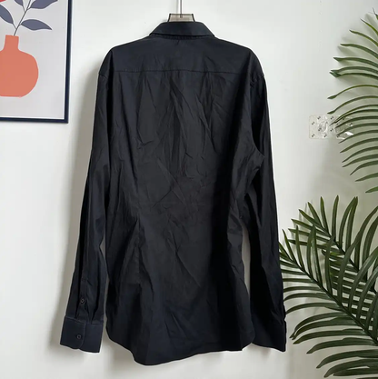 Prada Black Cotton Long Sleeve Shirt