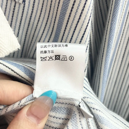 Loewe Striped Light Blue Cotton Shirt 0089