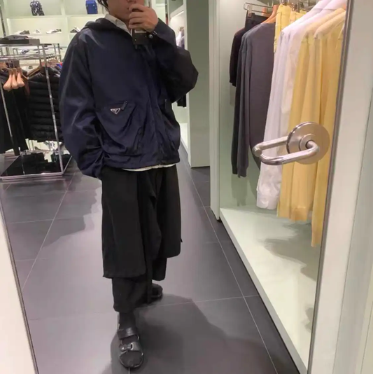 Prada Men's Navy Polyester Jacket Size L