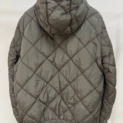 Prada Men's Quilted Hooded Jacket in Olive