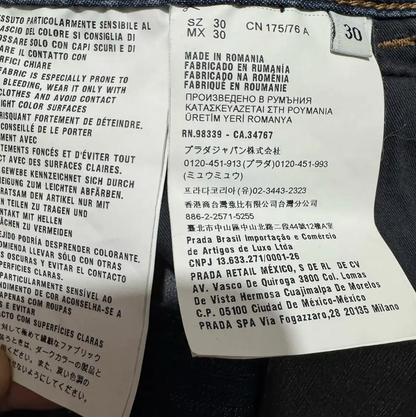 Prada Men's Blue Cotton Logo-Embroidered Casual Pants