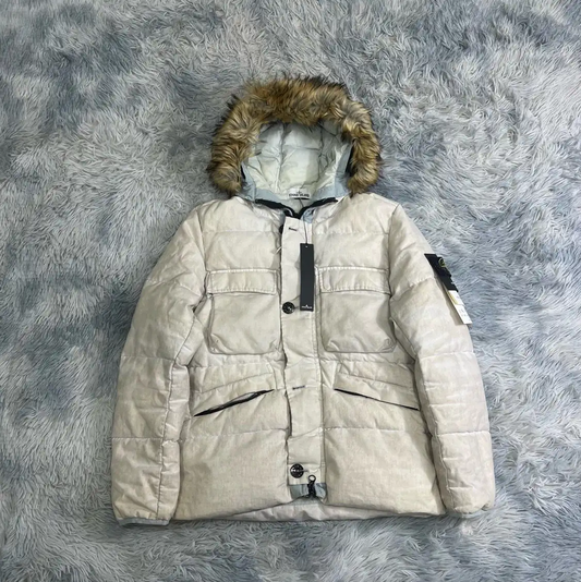 Stone Island Men's Beige Down Jacket 0089