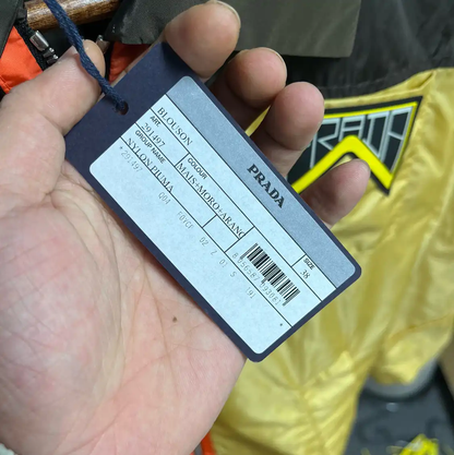 Prada Yellow Windbreaker with Brown Accents