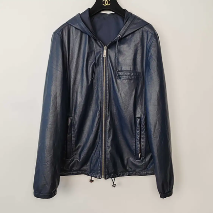 Prada Navy Blue Shell Men's Jacket