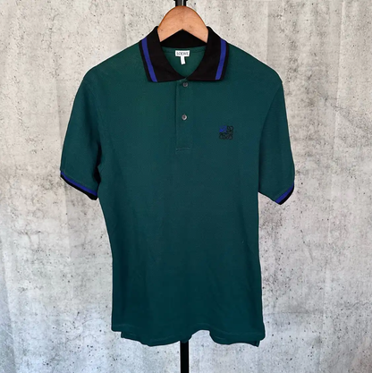 Loewe Men's Deep Green Cotton Polo Shirt 0089