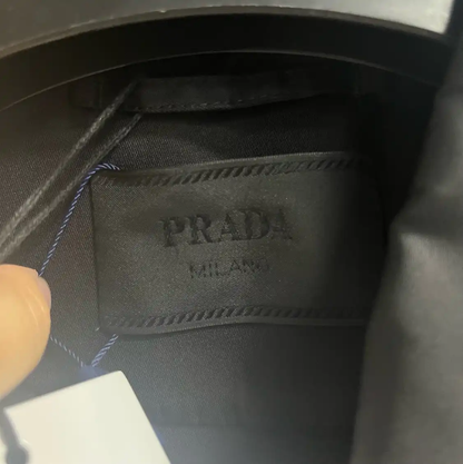 Prada Black Leather Men's Outerwear Jacket