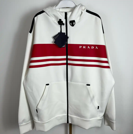 Prada Red Stripe Hooded Jacket for Men