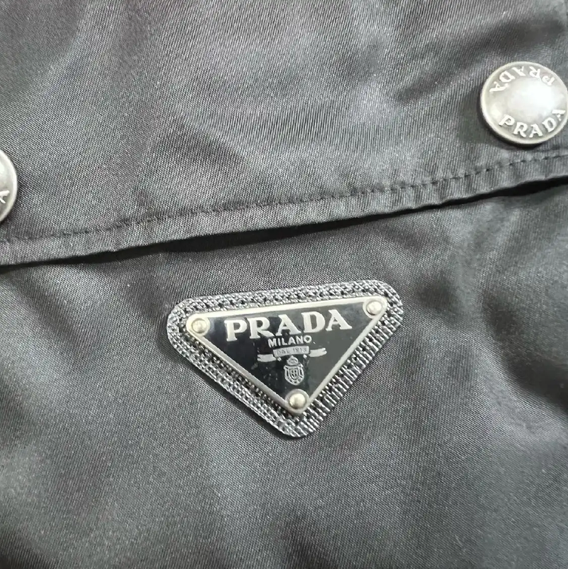 Prada Black and Red Long Sleeve Button-Up Shirt