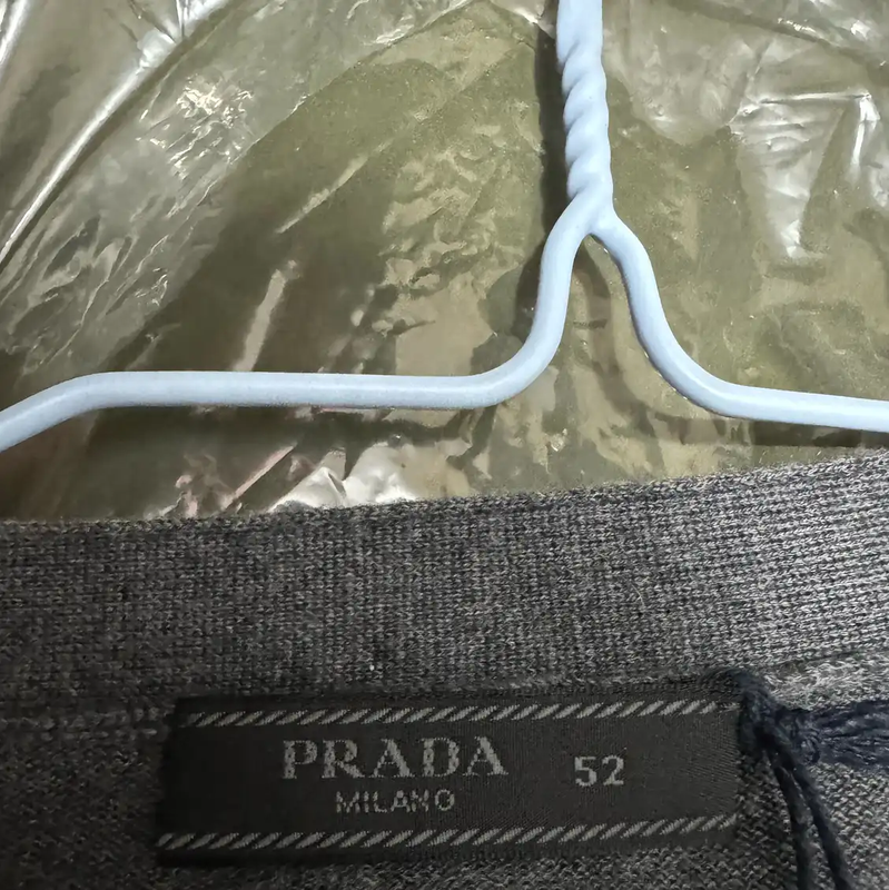 Prada Men's Grey Wool Cardigan