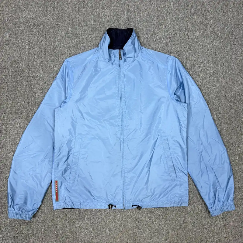 Prada Blue Nylon Lightweight Jacket