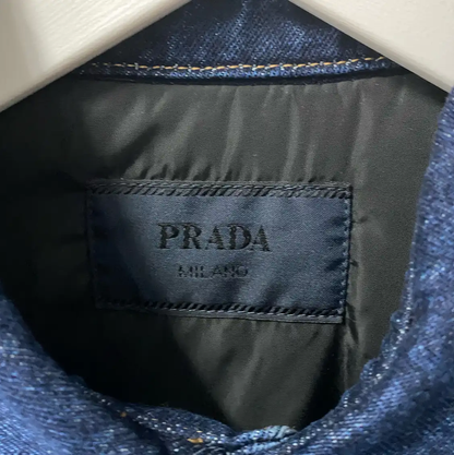 Prada Deep Blue Cotton Long Sleeve Jacket