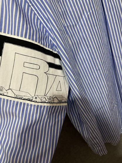 Prada Color Block Cotton Print Logo Shirt