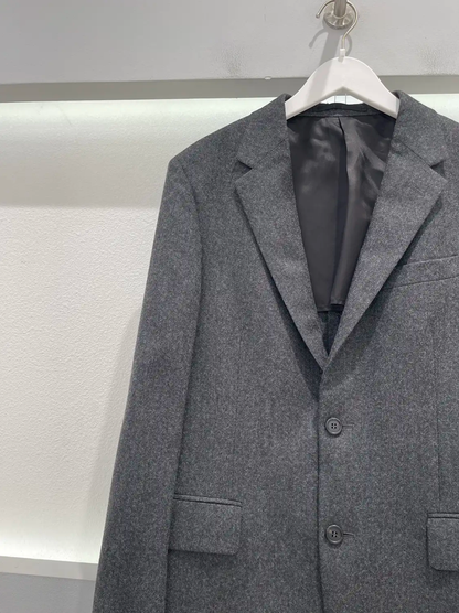 Prada Men's Long Sleeve Gray Outerwear