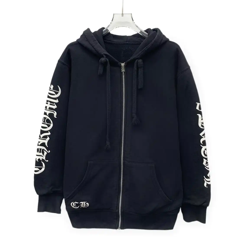 Chrome Hearts Black Cotton Zip-Up Hoodie 0089
