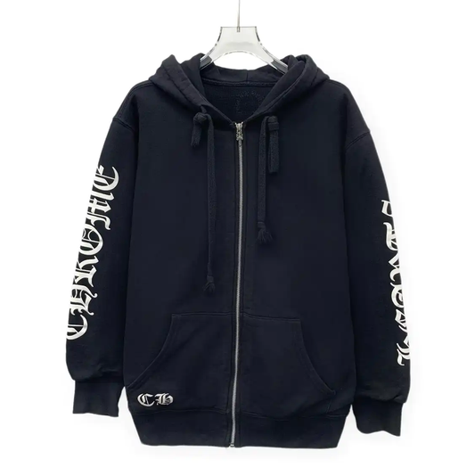 Chrome Hearts Black Cotton Zip-Up Hoodie 0089