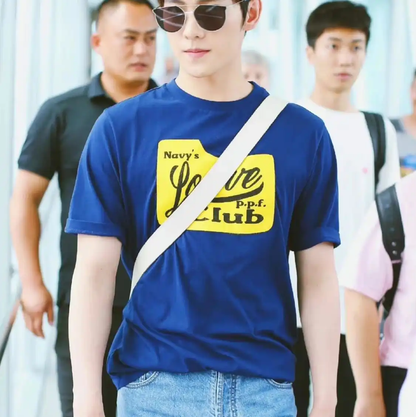 Loewe Navy Blue Cotton Short-Sleeve T-Shirt 0089