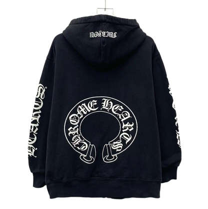 Chrome Hearts Black Cotton Zip-Up Hoodie 0089