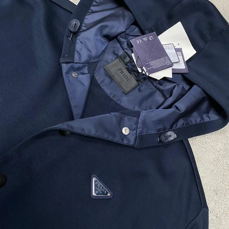 Prada Men's Spring Autumn Navy Cardigan