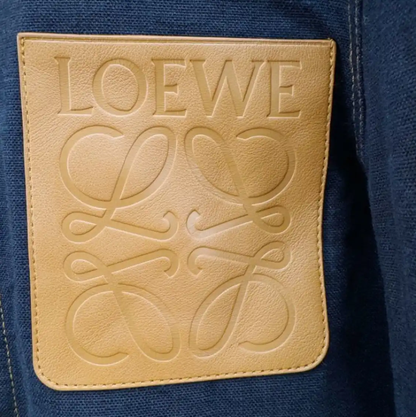 Loewe Men's Navy Long Sleeve Cotton Coat 0089