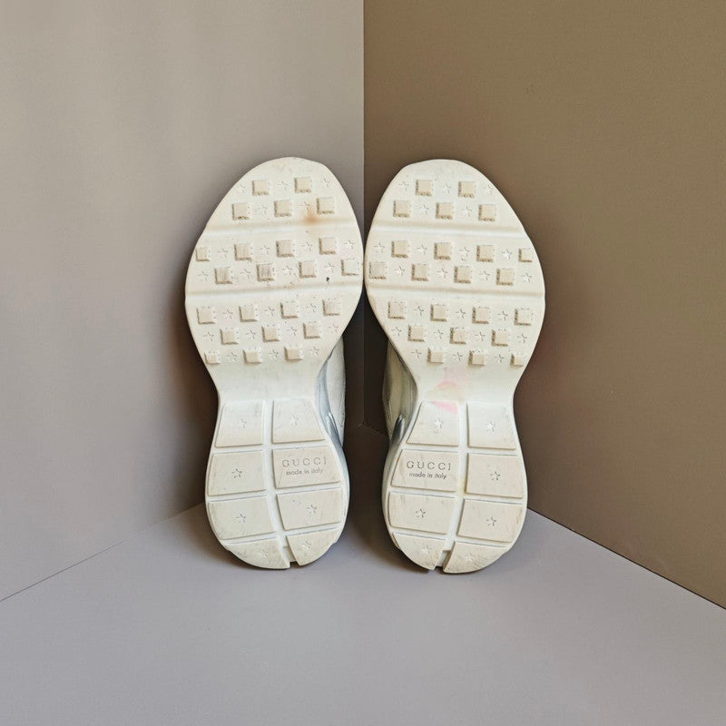 Gucci Rhyton Leather Casual Sneakers with Lip Print 0079