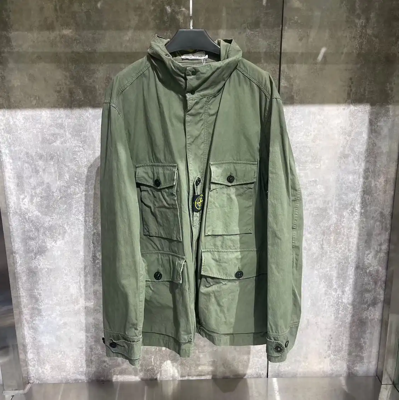 Stone Island Military Green Cotton Men's Jacket 0089