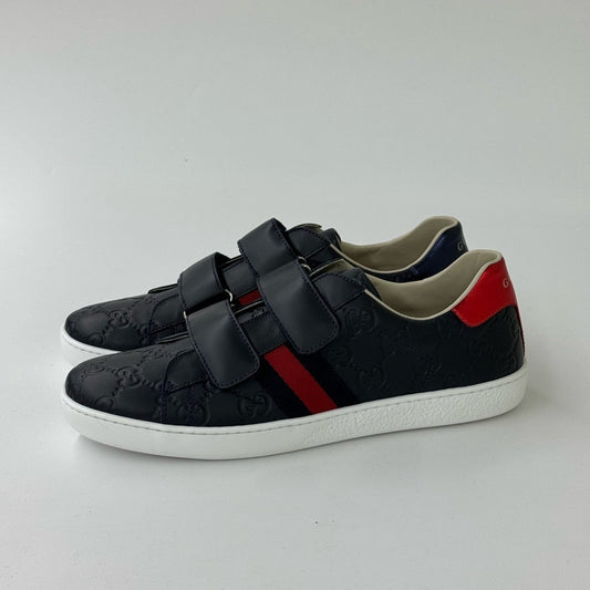 Gucci Kids' Leather Sneakers with Velcro Straps 0079