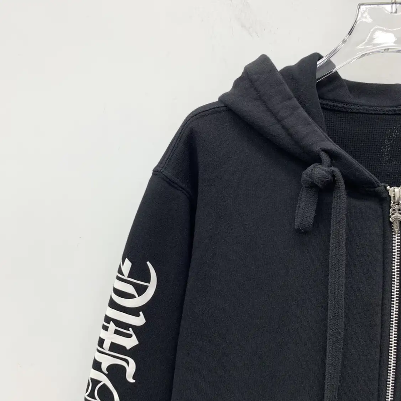Chrome Hearts Black Cotton Zip-Up Hoodie 0089