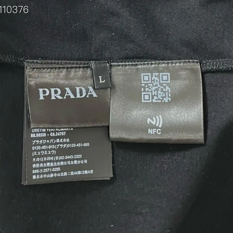 Prada Black Cotton Men's T-Shirt in XL