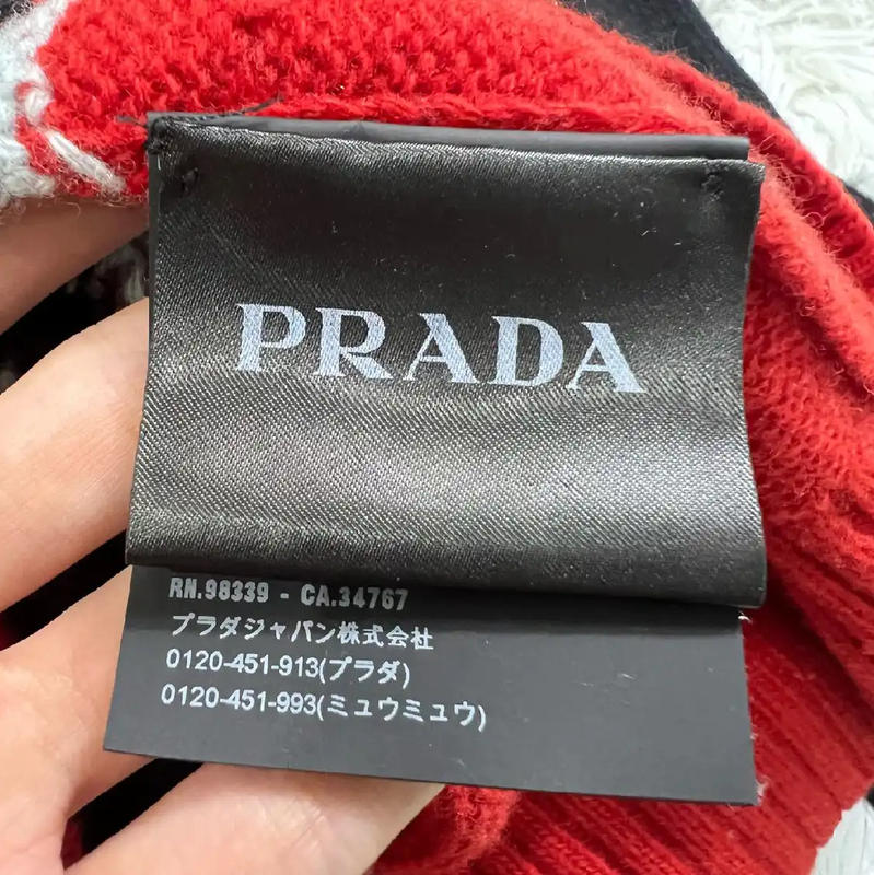 Prada Black Knitted Sweater with Flame Design