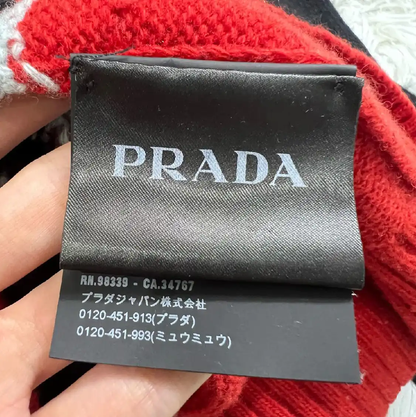 Prada Black Knitted Sweater with Flame Design