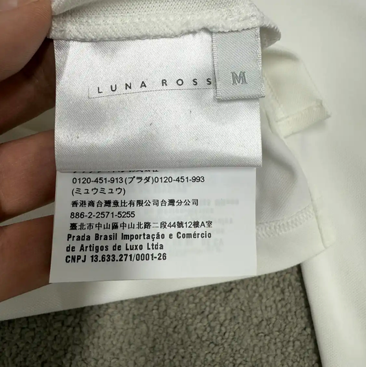 Prada White Long Sleeve Polo for Men