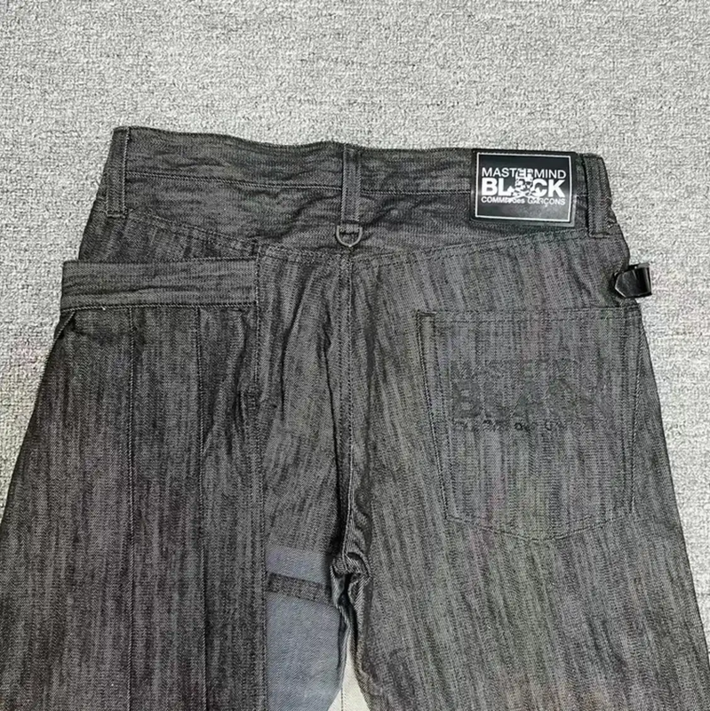 COMME des GARÇONS Gray Denim Logo Casual Pants 0089