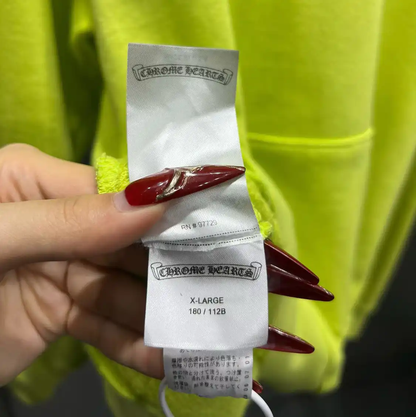 Chrome Hearts Spring Neon Yellow Long Sleeve Hoodie 0089