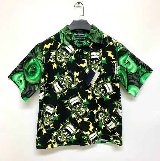 Prada Green Cotton Short Sleeve Shirt