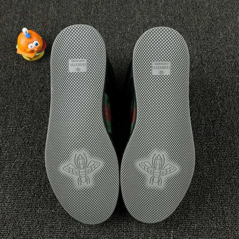 GUCCI Screener High-Top Sneakers in Gray and Red 0079