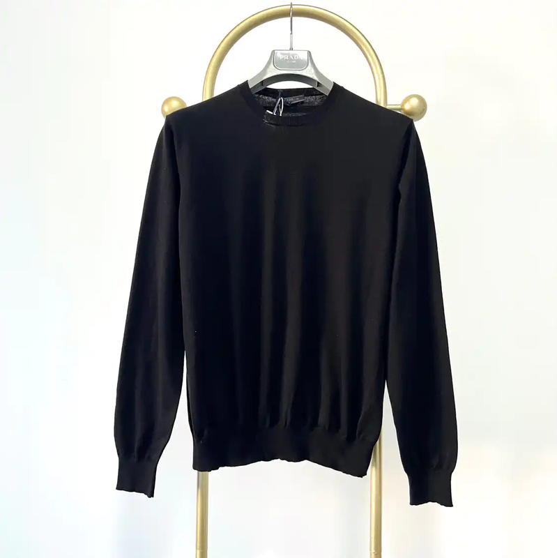 Prada Black Wool Long Sleeve Sweater XXL